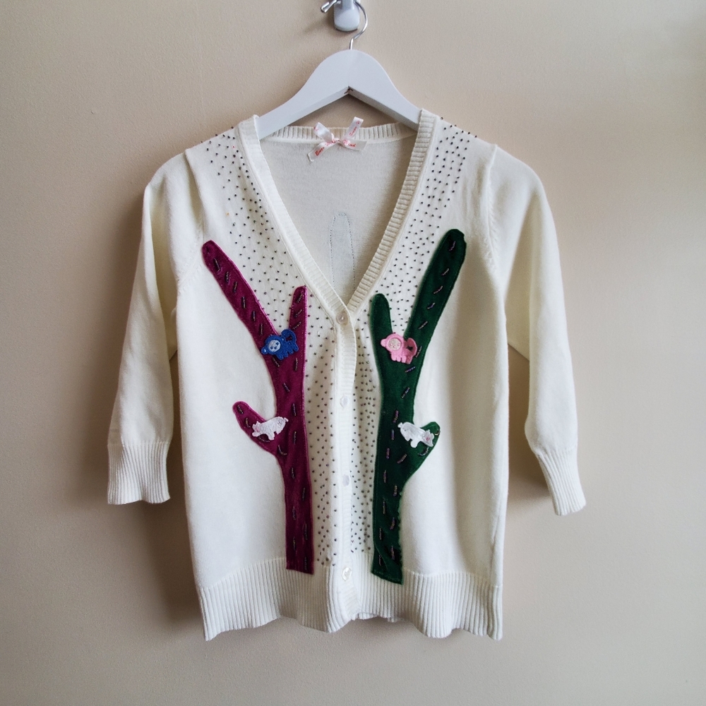 Vintage unique Cactus sweater cardigan small size